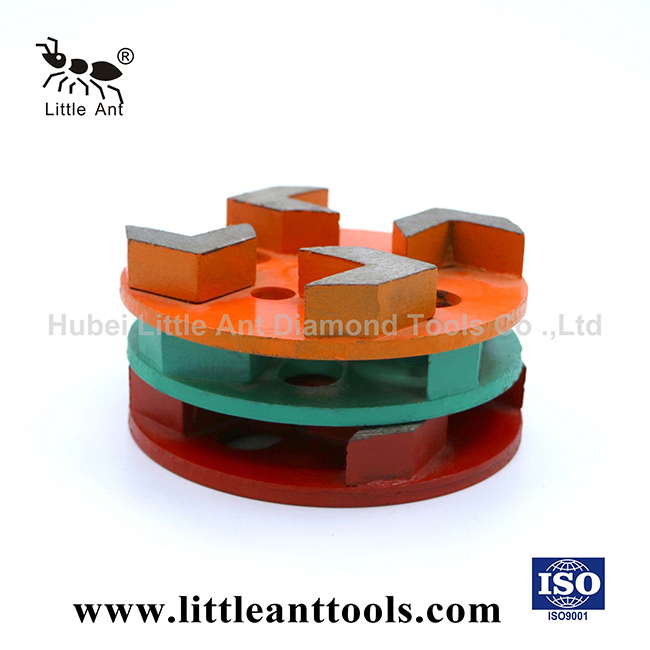 LITTLE ANT Circular Grinding Plate Metal Tool for Concrete Dry And Wet Use 4 Arrow Type Segments 100mm