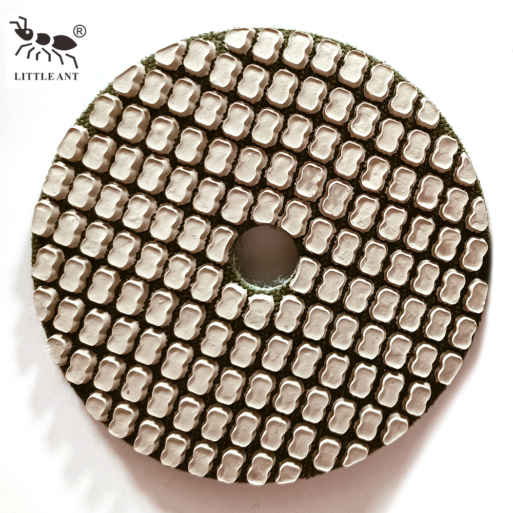 LITTLE ANT Gourd Shape Diamond Pressed Super Dry Polishing Pad Fast Leveling Qucik Repair for Marble Granite Terrazzo Concrete Tile