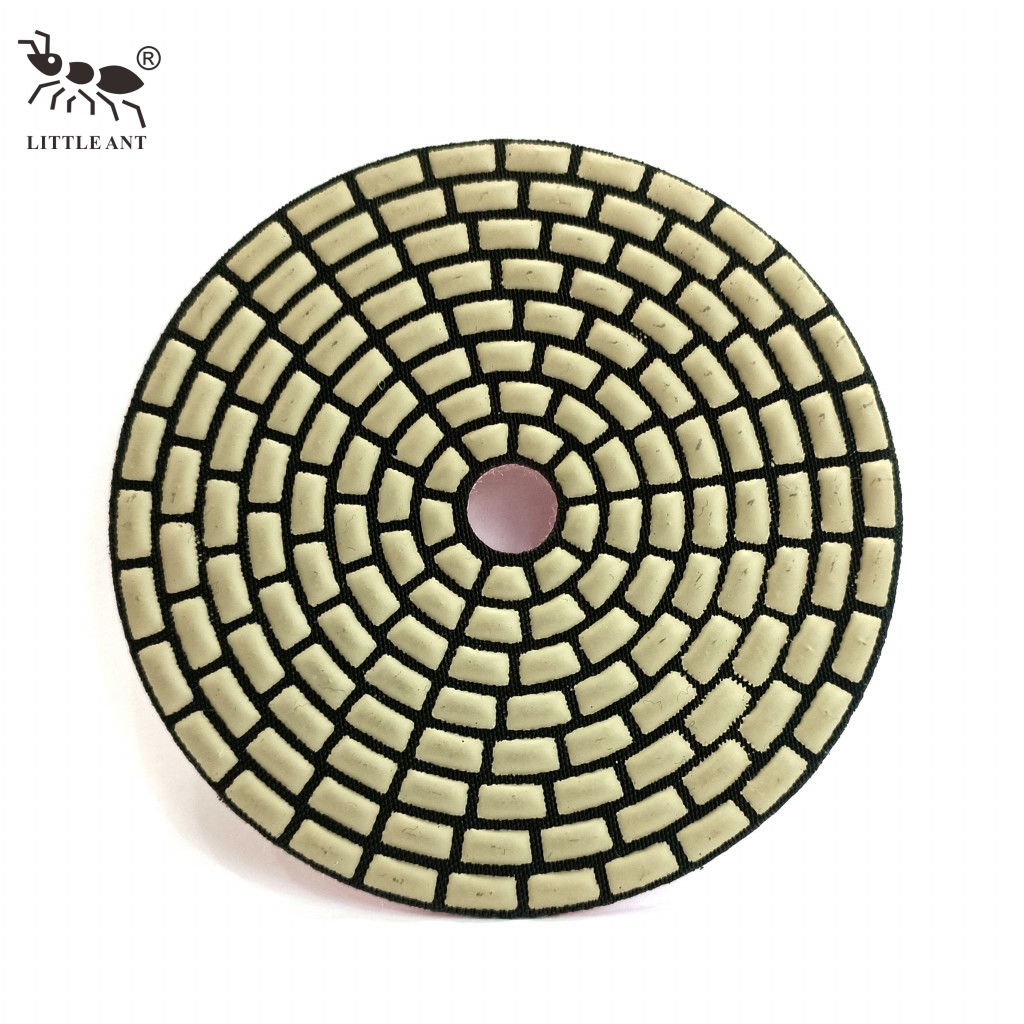 LITTLE ANT 4inch Quadrilateral Diamond Dry Polishing Pad for Different Materials Concrete Stone Granite Marble Terrazzo Quartz Tile