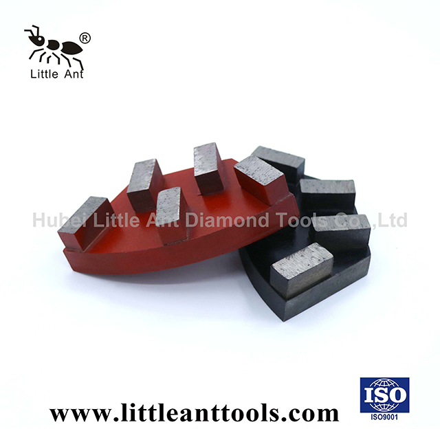 LITTLE ANT 5 Segments Trapezoid Metal Bond Diamond Grinding Plate Hard Concrete Floor Abrasive Wheel for Stone Polishing Disc