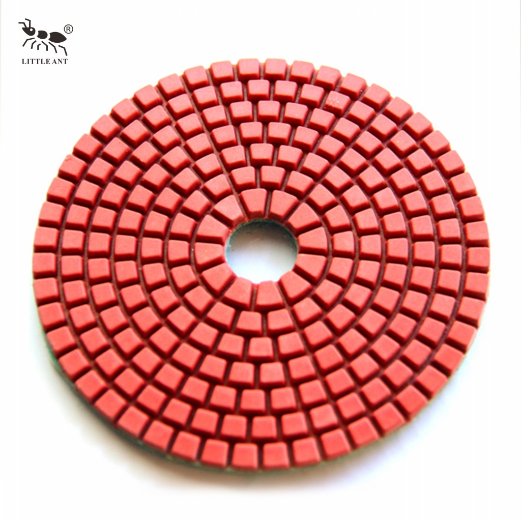 LITTLE ANT 4-inch & 5-inch & 6-inch Squre Wet Polishing Pad 7 Steps for Engineered Stone Hot Pressed Diamond Stone