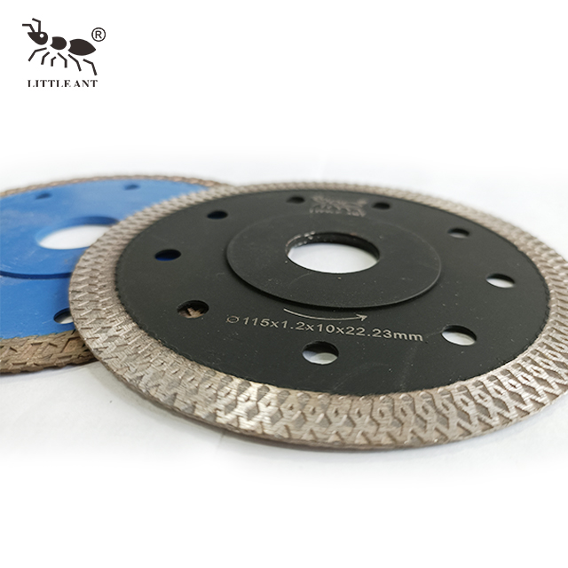 LITTLE ANT 4" 5" 6" 7" 8" Inch Diamond X Mesh Turbo Saw Blades with Flange for Ceramic Porcelian Tile Marble