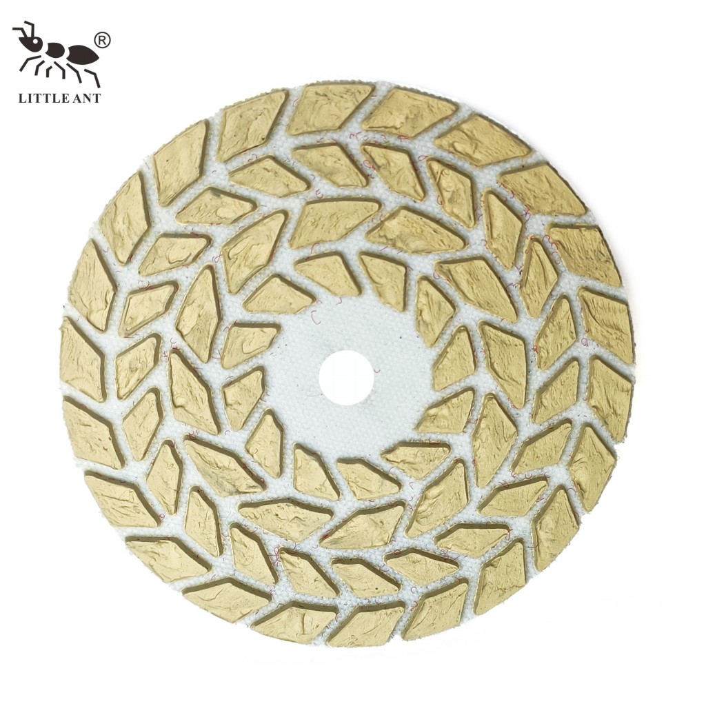 LITTLE ANT Head Shape Dry Diamond Polishing Pad Like Ear of Wheat for Marble Granite Hand Polisher Portable Grinder