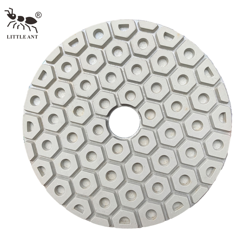 LITTLE ANT True Color 4inch Honeycomb Wet Polishing Pad for Engineered Stone Granite Marble