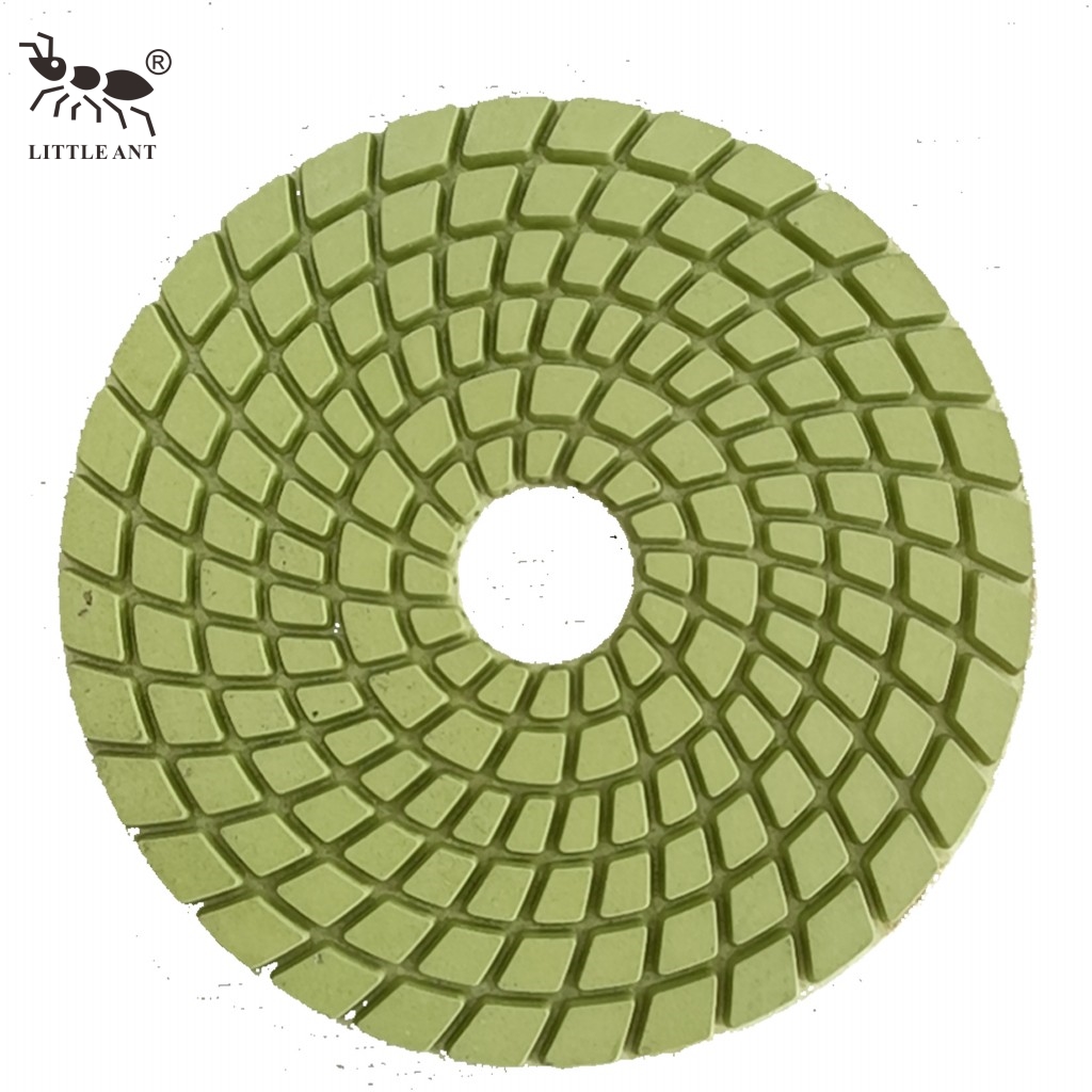 LITTLE ANT 3inch 4inch 7inch Diamond Spirl Wet Resin Polishing Pads True Color for Concrete Stone Granite Quartz Terrazzo Counter-top