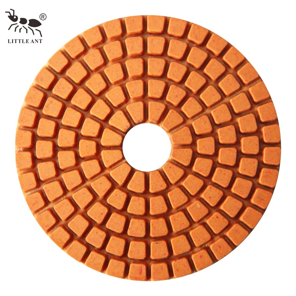 LITTLE ANT 4-inch & 5-inch & 6-inch Squre Wet Polishing Pad 7 Steps for Engineered Stone Hot Pressed Diamond Stone