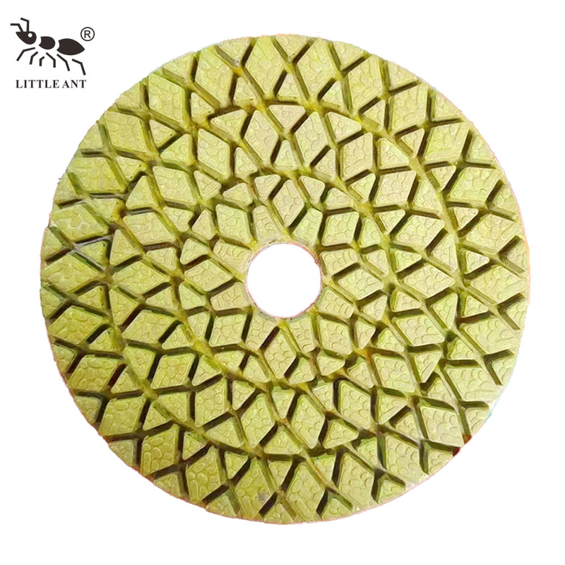 LITTLE ANT Diamond Hybrid Polishing Pad Dry And Wet Flexible Diamond for Stone Marble Granite Concrete Yellow