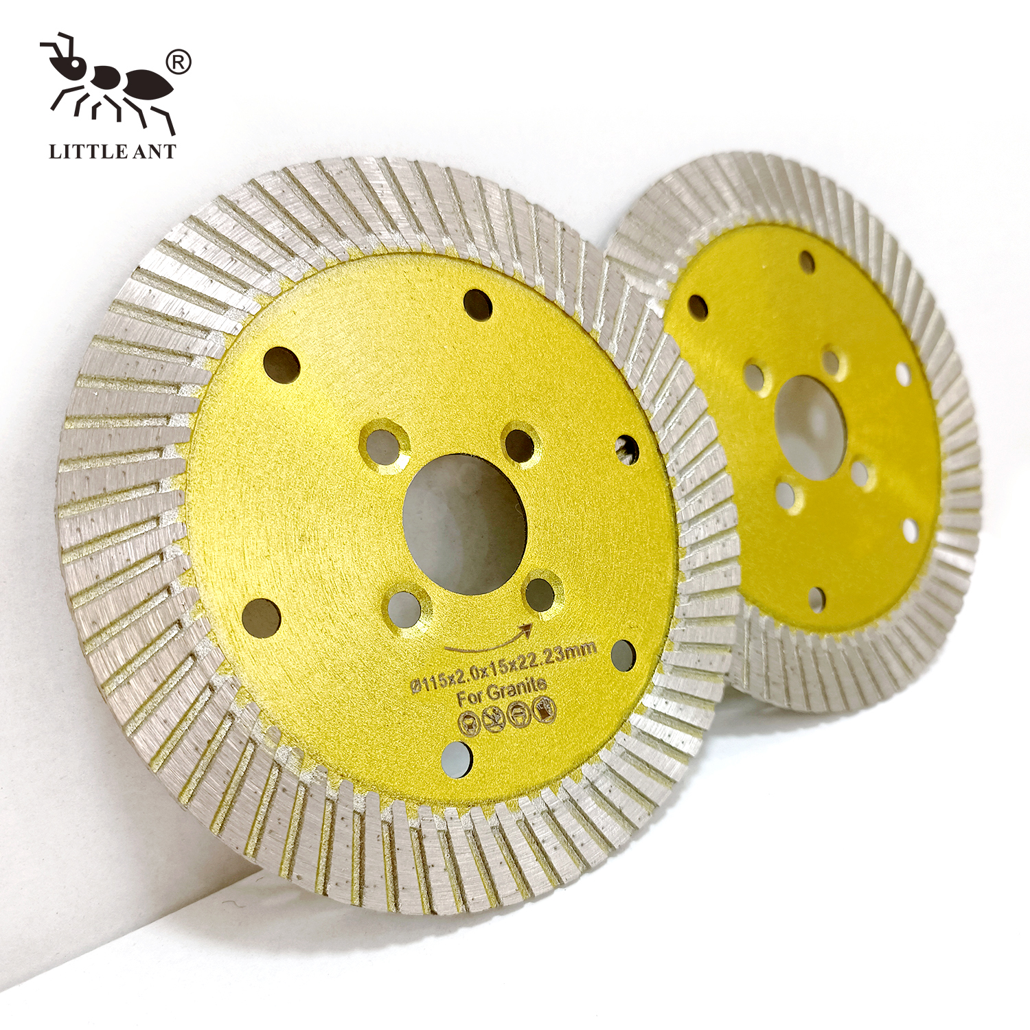 LITTLE ANT Wholesale Supplier Hot Press Wide Turbo Segment Diamond Circular Saw Blade For Granite Cutting Disc 