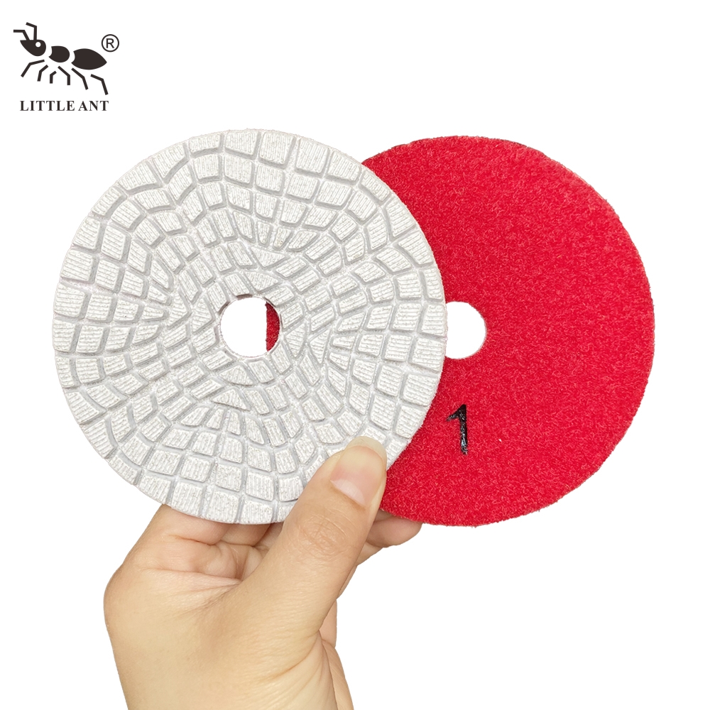 LITTLE ANT 3-step & 5-step Perspective Hook High Gloss Diamond Wet Polishing Pads 3mm Thickness for Stone Marble Granite