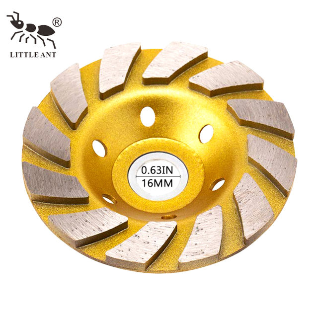 LITTLE ANT 4 Inch Turbo Teeth 12-Segmented Cup Wheel for Concrete And Stone 