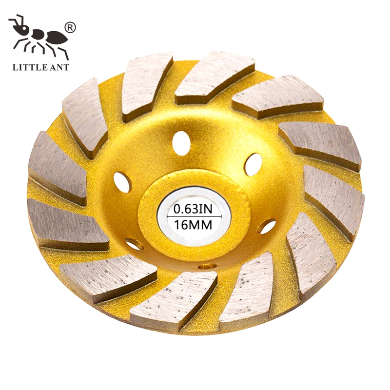 LITTLE ANT 4 Inch Turbo Teeth 12-Segmented Cup Wheel for Concrete And Stone 
