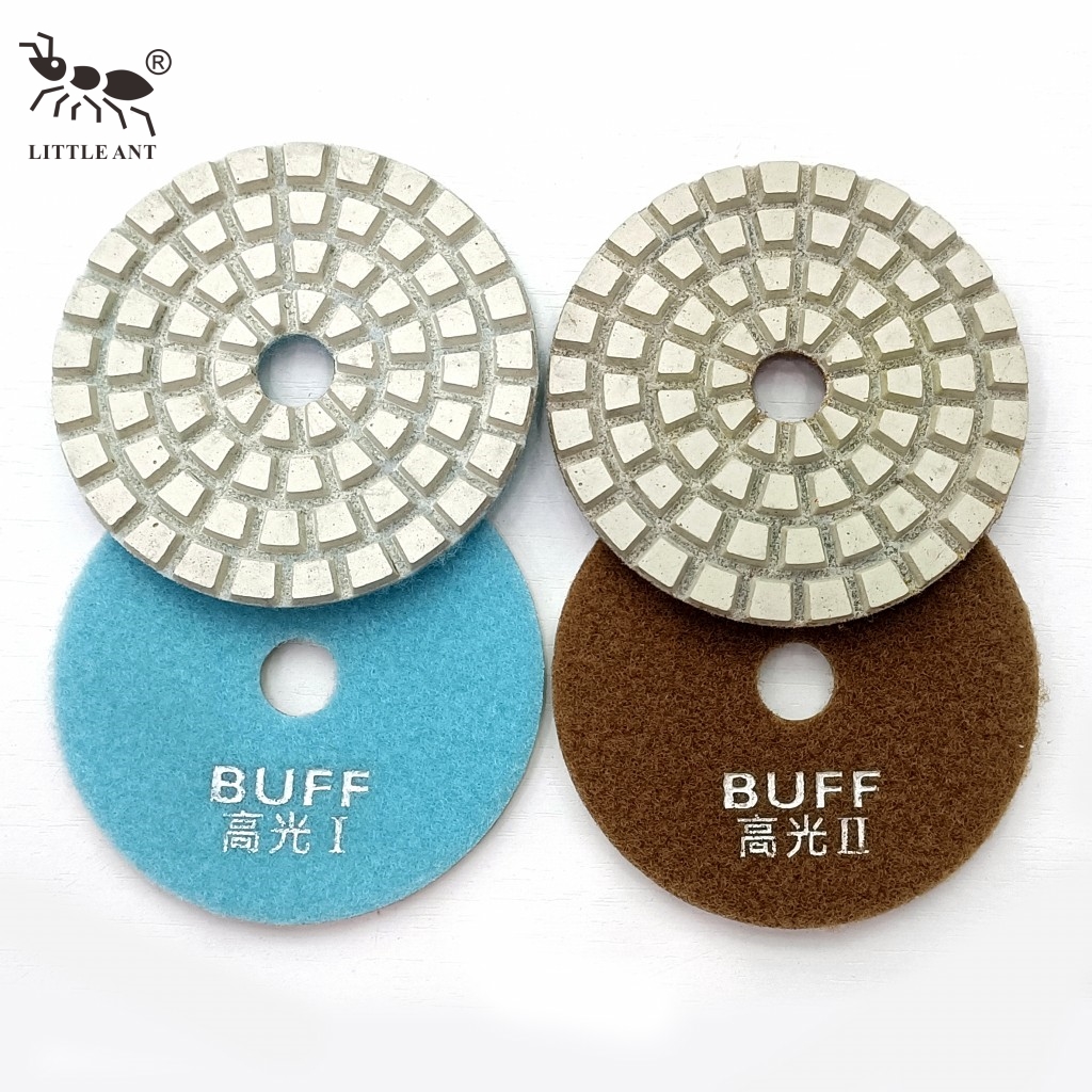 LITTLE ANT NEW High Gloss 4inch 2-step Shine Diamond Concrete Floor Polishing Pad