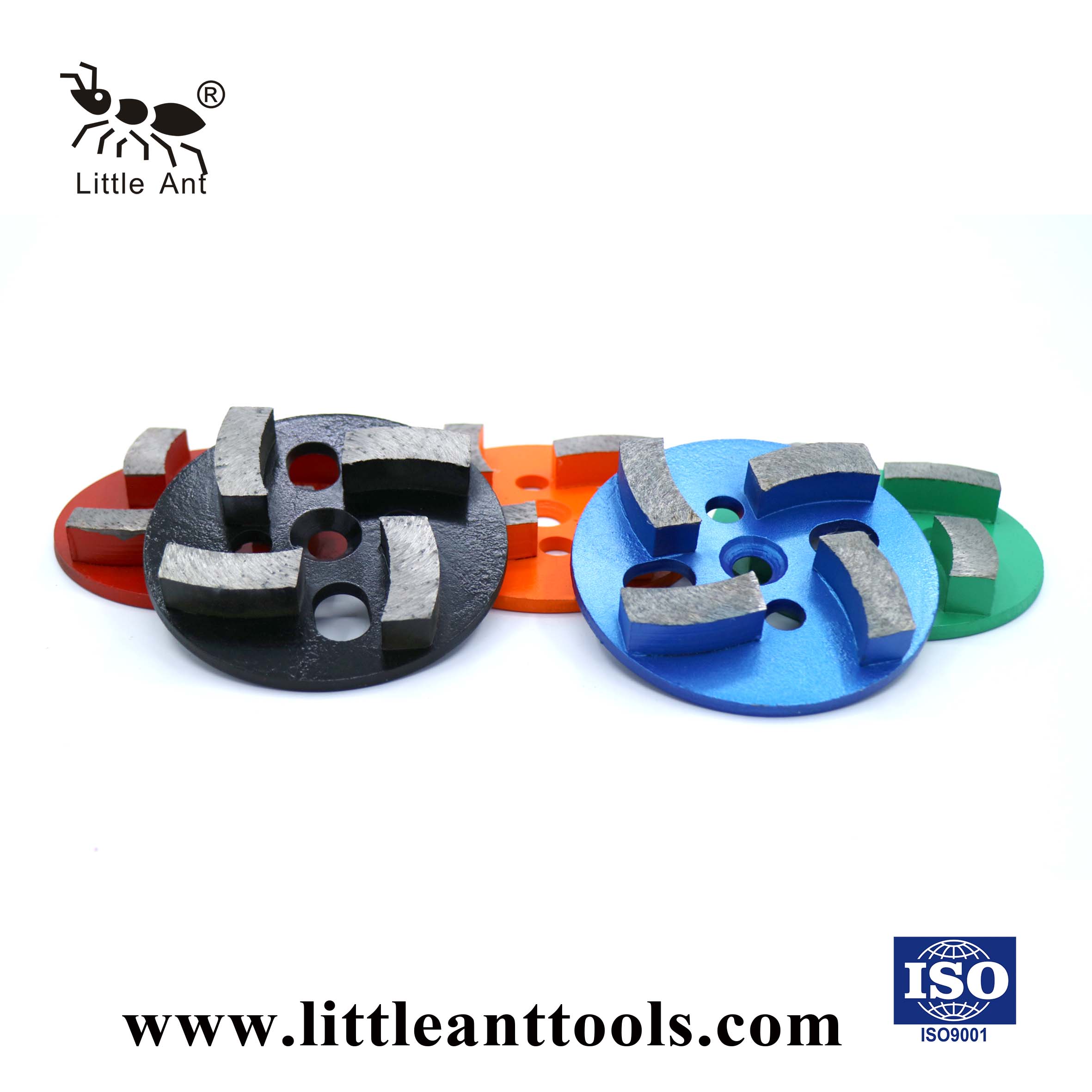 LITTLE ANT Circular Grinding Plate Metal Tool for Concrete Dry And Wet Use 4 Arc-shaped Gears 100mm