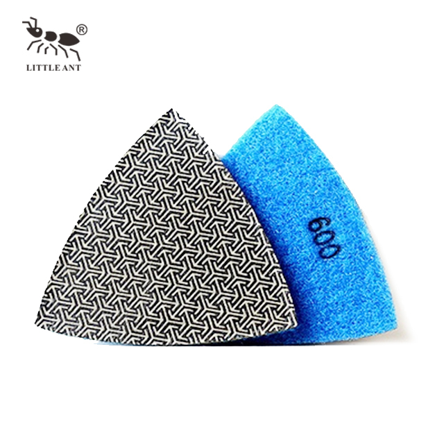 Diamond Sponge Triangle Hand Polishing Pad for Glass Granite Marble Countertop