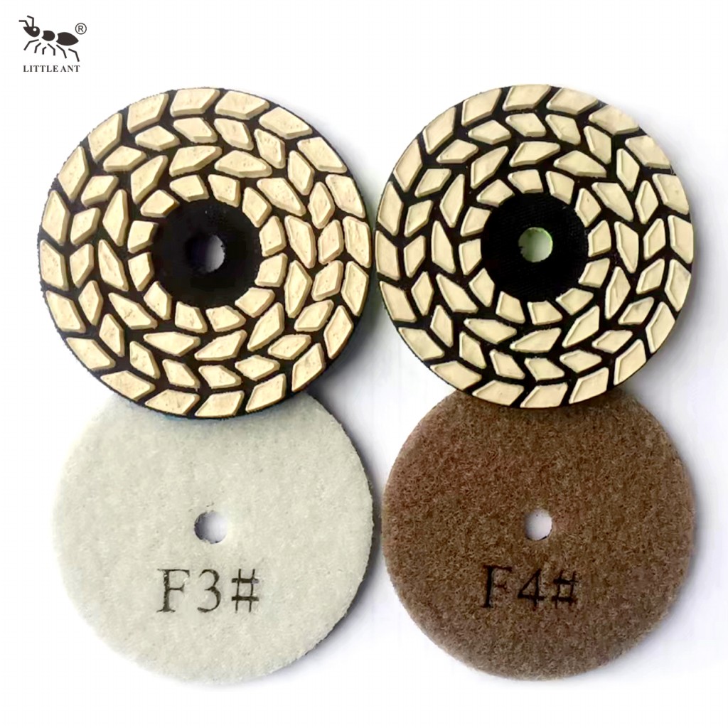 LITTLE ANT Head Shape Dry Diamond Polishing Pad Like Ear of Wheat for Marble Granite Hand Polisher Portable Grinder