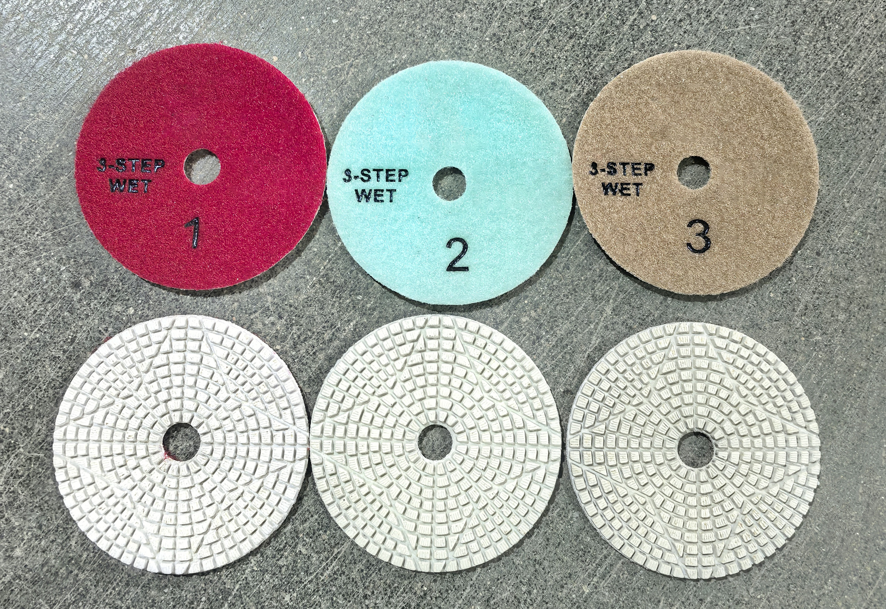 LITTLE ANT 3-Step Quadrilateral 4 Point Star Diamond Wet Polishing Pad Flexible for Stone Marble Granite Terrazzo