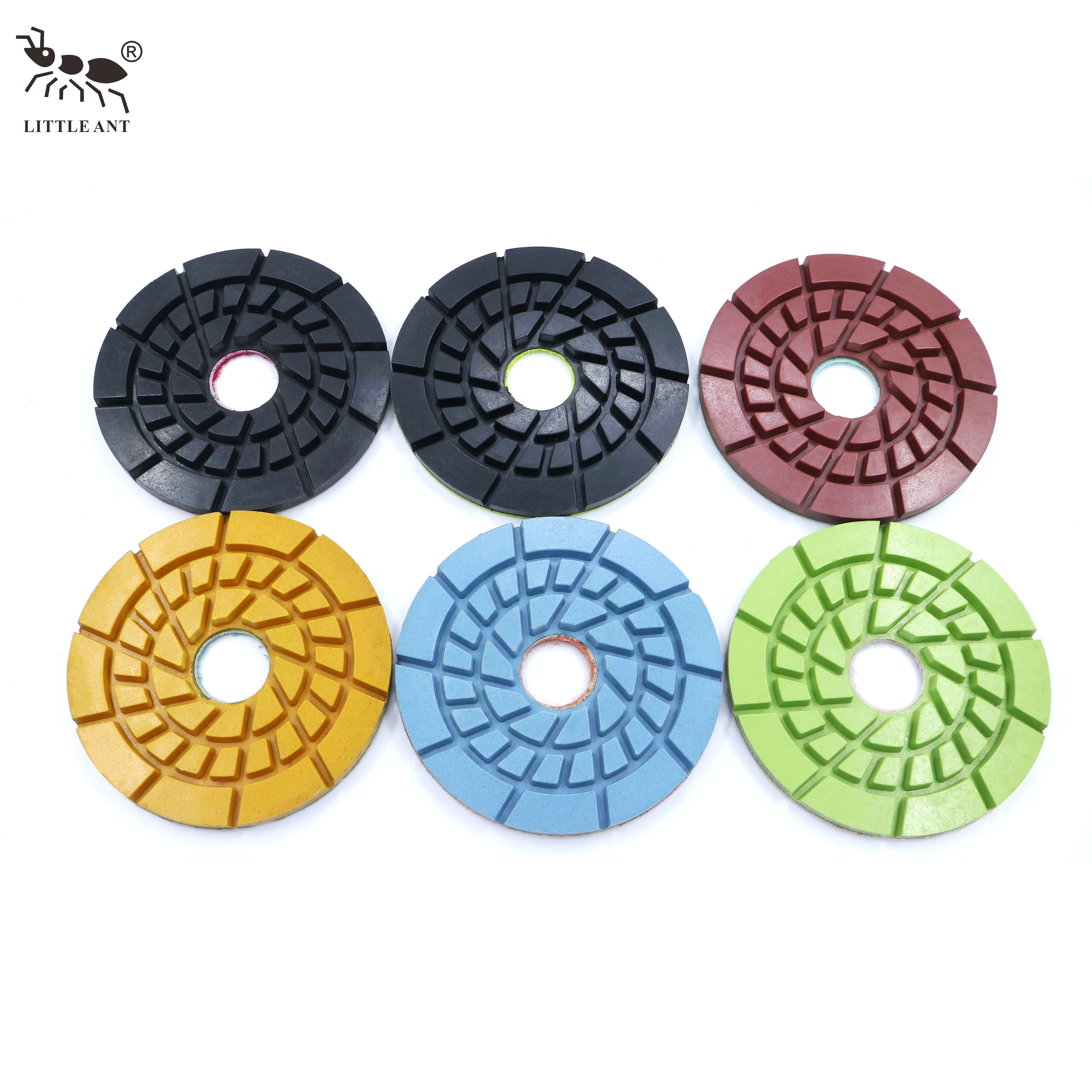 LITTLE ANT 5" 125mm Snail Lock Resin Floor Polishing Pad With PVC Backing Wet Use 5inch Granite Marble Terrazzo Quartz