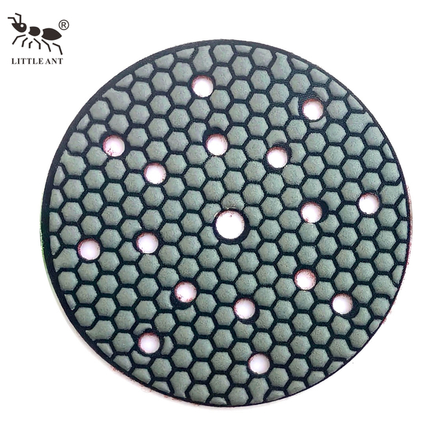 LITTLE ANT Multihole Hexagon Dry Polishing Pad for Marble Granite Concrete Countertop Hand Polisher Portable Grinder