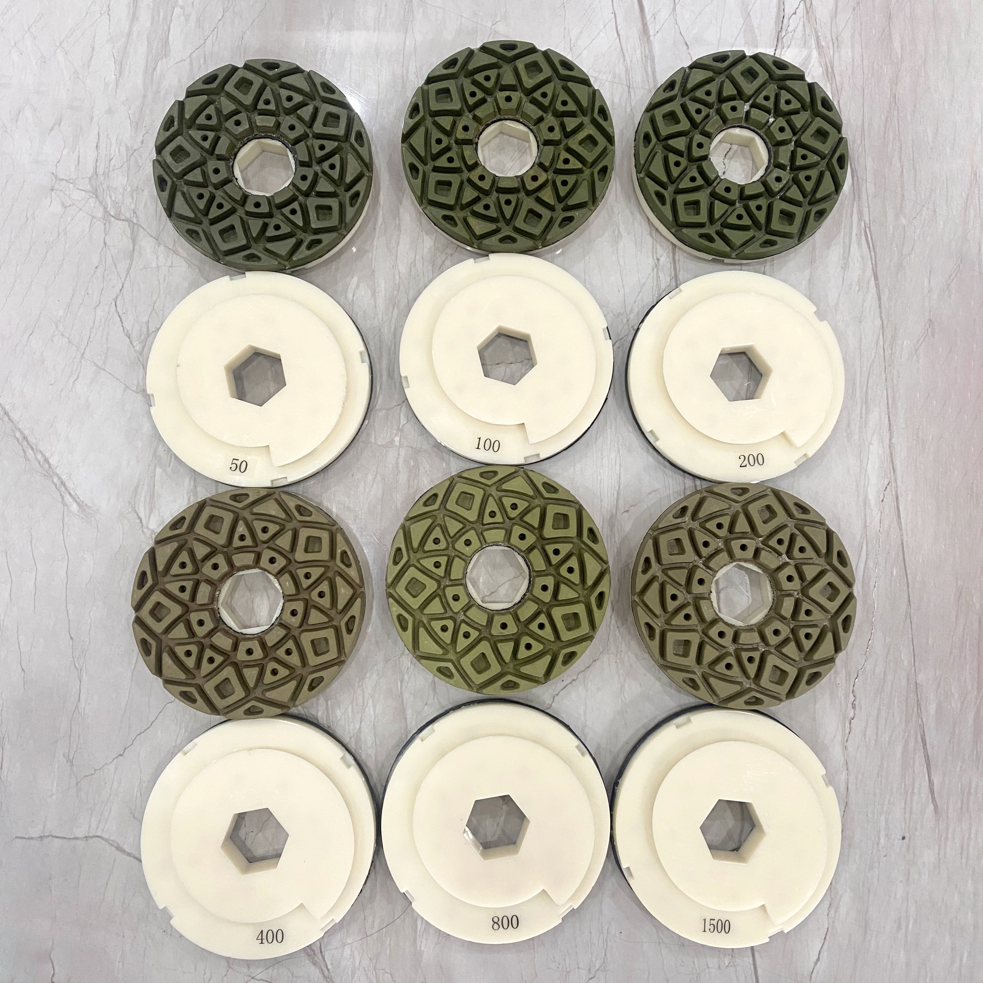 LITTLE ANT Snail Lock 5inch 125mm Resin Edge Polishing Pad With PVC Backer Granite Marble Terrazzo Quartz