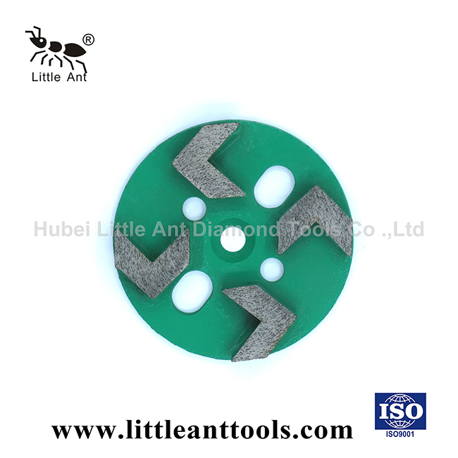 LITTLE ANT Circular Grinding Plate Metal Tool for Concrete Dry And Wet Use 4 Arrow Type Segments 100mm