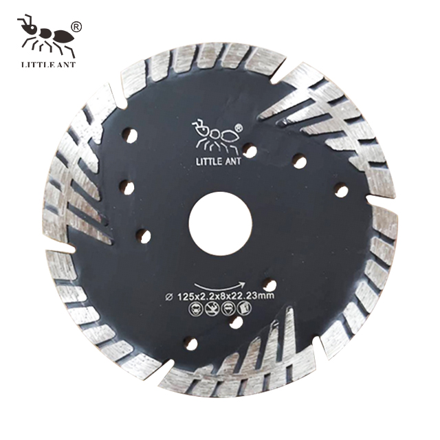 LITTLE ANT 5" 6" 7" 8" Diamond Triangle Turbo Blade Noncontinuous Teeth Protection Body Cutout for Granite Sandstone Concrete