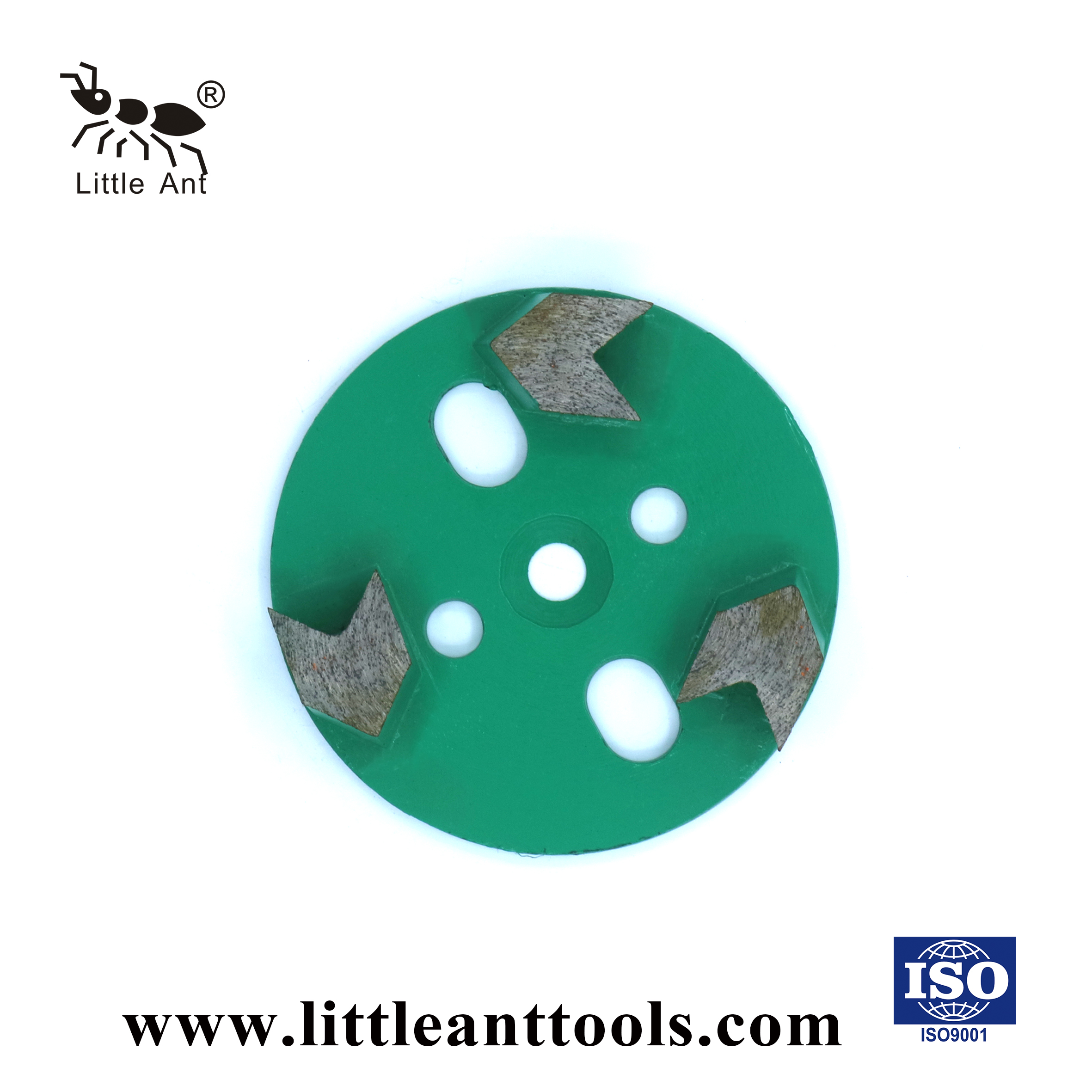 LITTLE ANT 4-inch Circular Grinding Plate Metal Disc Tool for Concrete Dry And Wet Use 3 Arrow Type Sgements 100mm