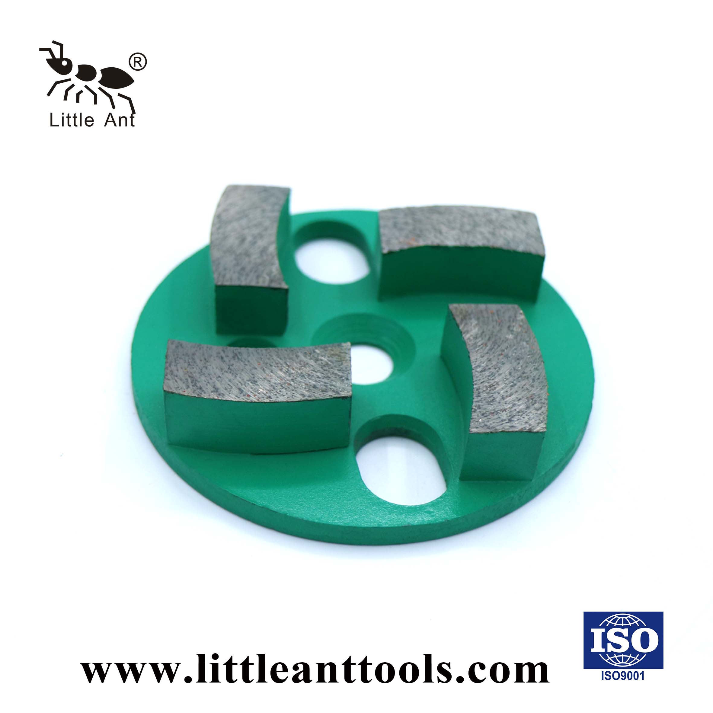 LITTLE ANT Circular Grinding Plate Metal Tool for Concrete Dry And Wet Use 4 Arc-shaped Gears 100mm