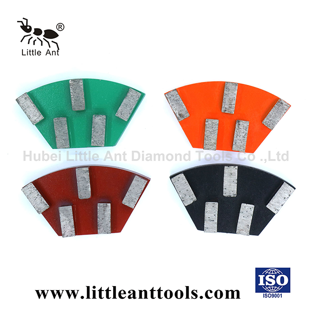 LITTLE ANT 5 Segments Trapezoid Metal Bond Diamond Grinding Plate Hard Concrete Floor Abrasive Wheel for Stone Polishing Disc
