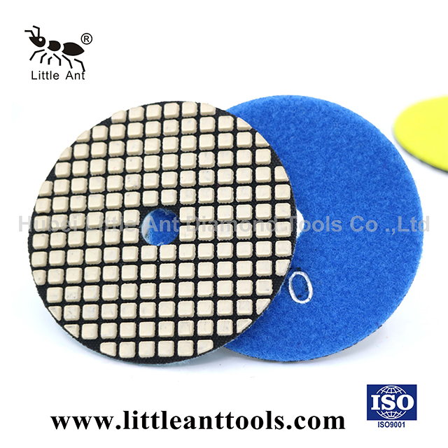 LITTLE ANT Square type Super Dry Diamond Polishing Pad for Marble Granite Concrete Countertop Hand Polisher Portable Grinder