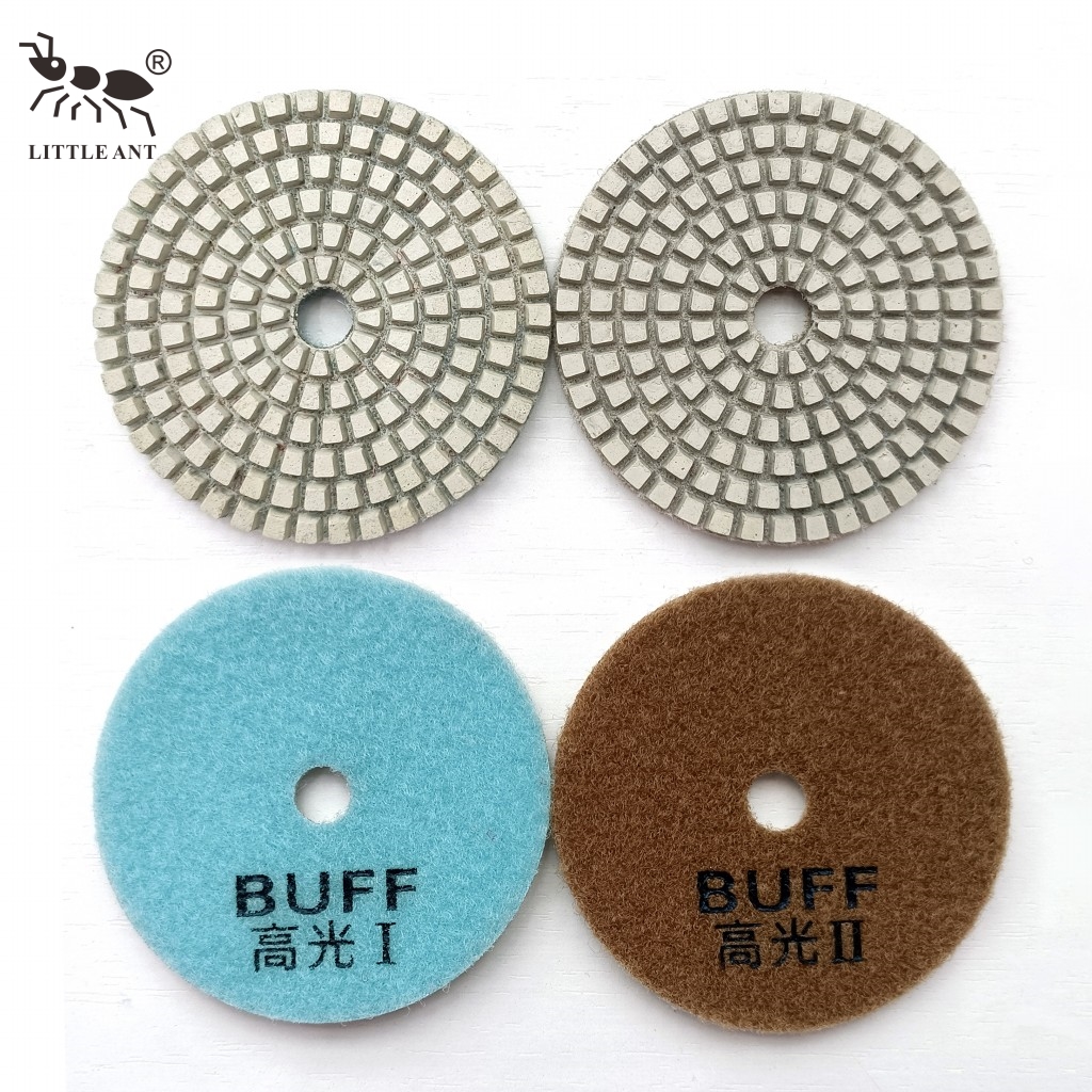 LITTLE ANT NEW High Gloss 4inch 2-step Shine Diamond Concrete Floor Polishing Pad