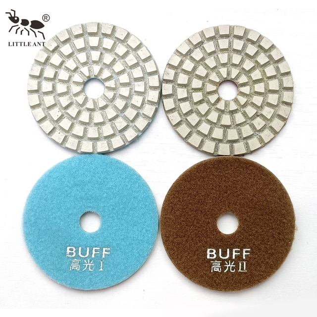 LITTLE ANT NEW High Gloss 4inch 2-step Shine Diamond Concrete Floor Polishing Pad
