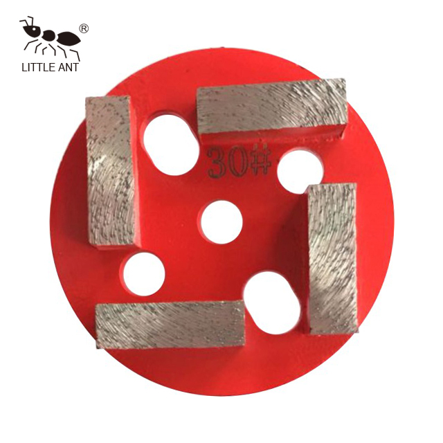 LITTLE ANT Circular Metal Grinding Plate for Concrete 4 Bar Segemnts Dry And Wet Use Grinding Stone