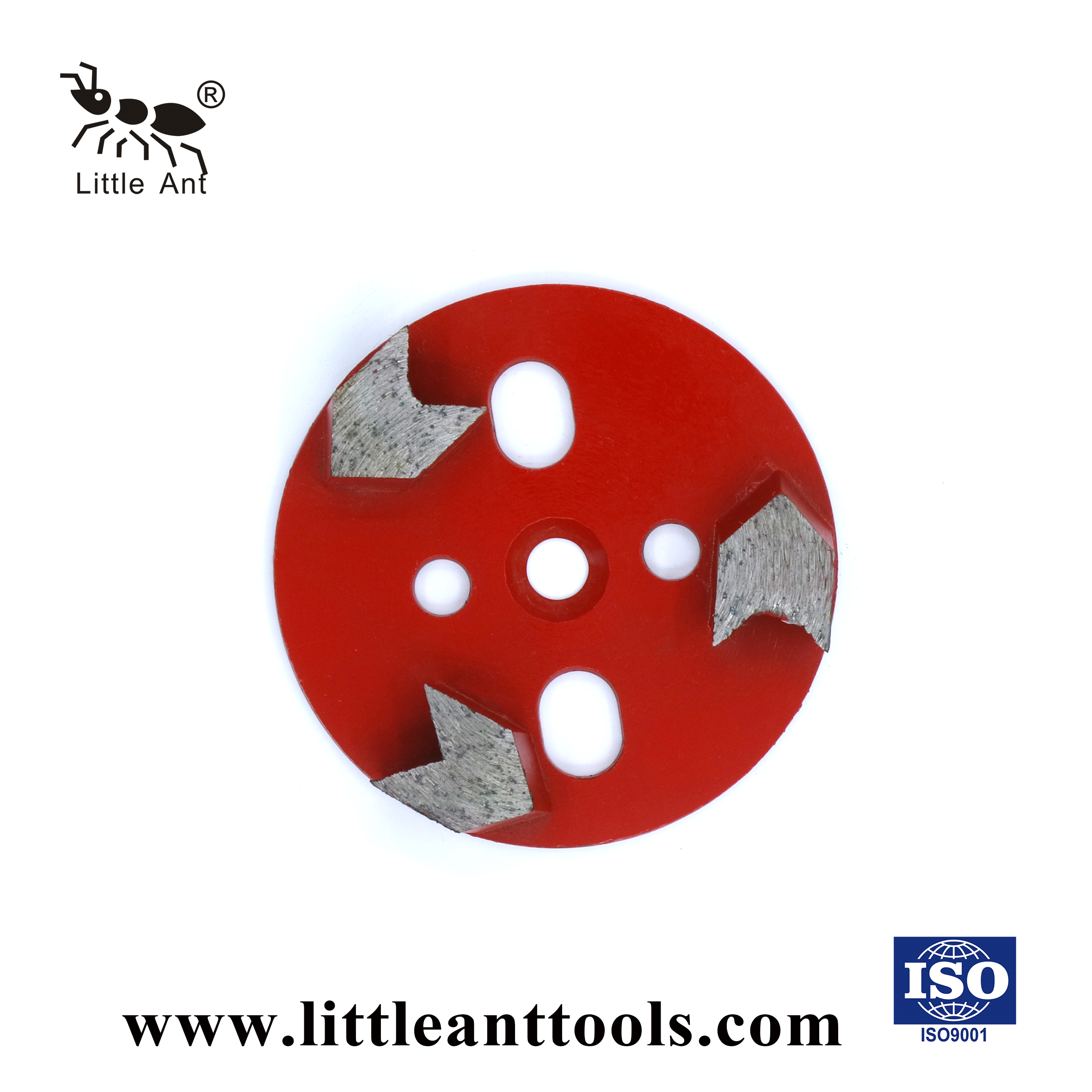 LITTLE ANT 4-inch Circular Grinding Plate Metal Disc Tool for Concrete Dry And Wet Use 3 Arrow Type Sgements 100mm