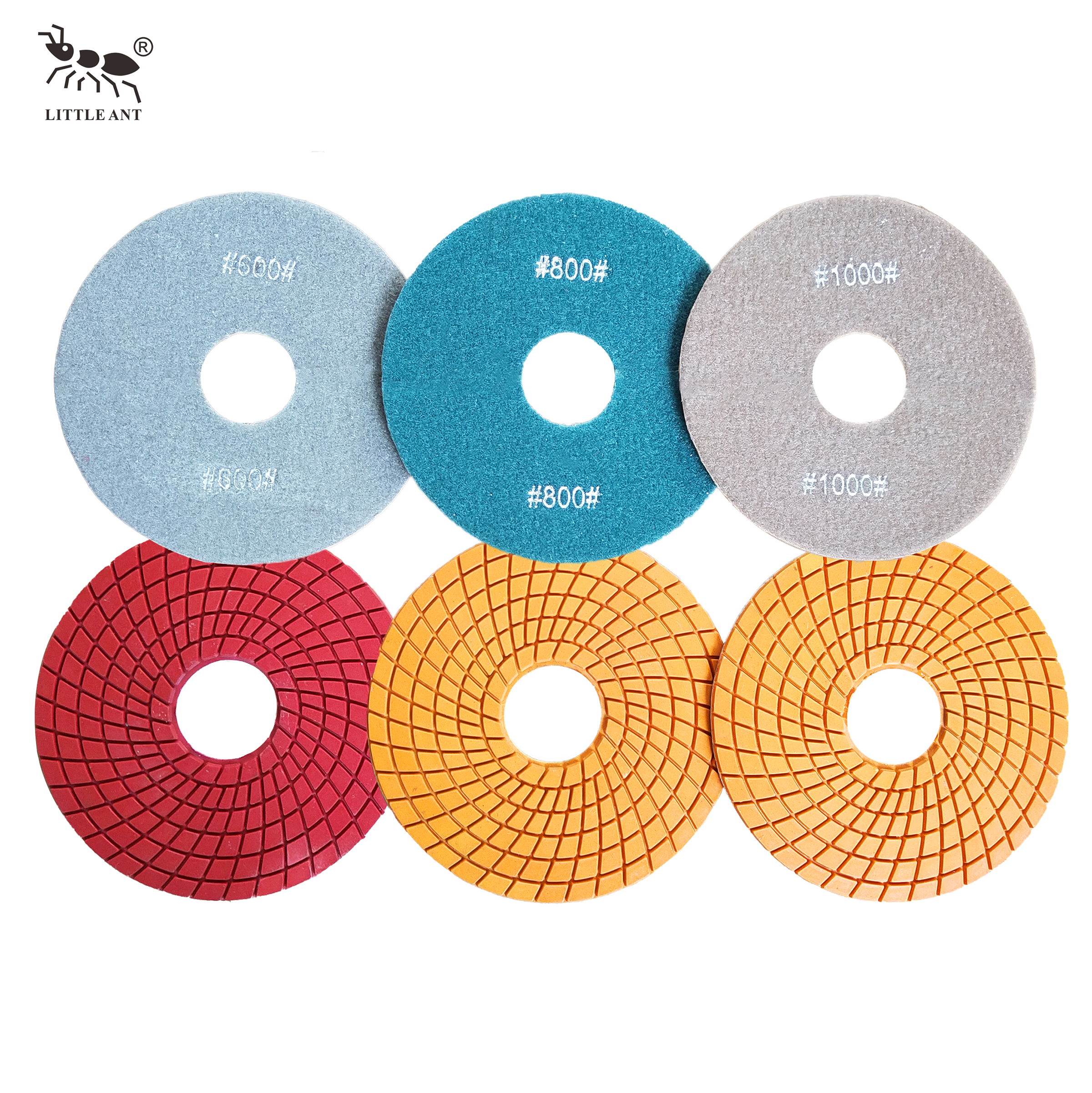 LITTLE ANT 7inch 180mm Resin Polishing Pads Spirl Wet True Color for Engineered Stone