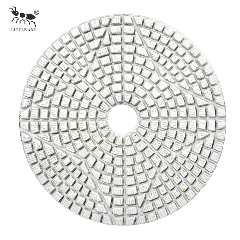 LITTLE ANT 3-Step Quadrilateral 4 Point Star Diamond Wet Polishing Pad Flexible for Stone Marble Granite Terrazzo
