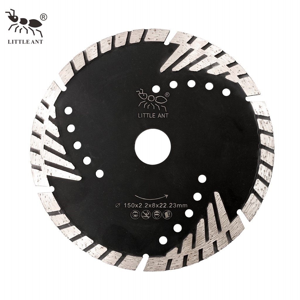 LITTLE ANT 5" 6" 7" 8" Diamond Triangle Turbo Blade Noncontinuous Teeth Protection Body Cutout for Granite Sandstone Concrete