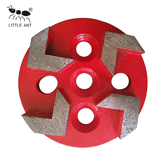 LITTLE ANT Circular Grinding Plate Metal Tool for Concrete Dry And Wet Use 4 Arrow Type Segments 100mm